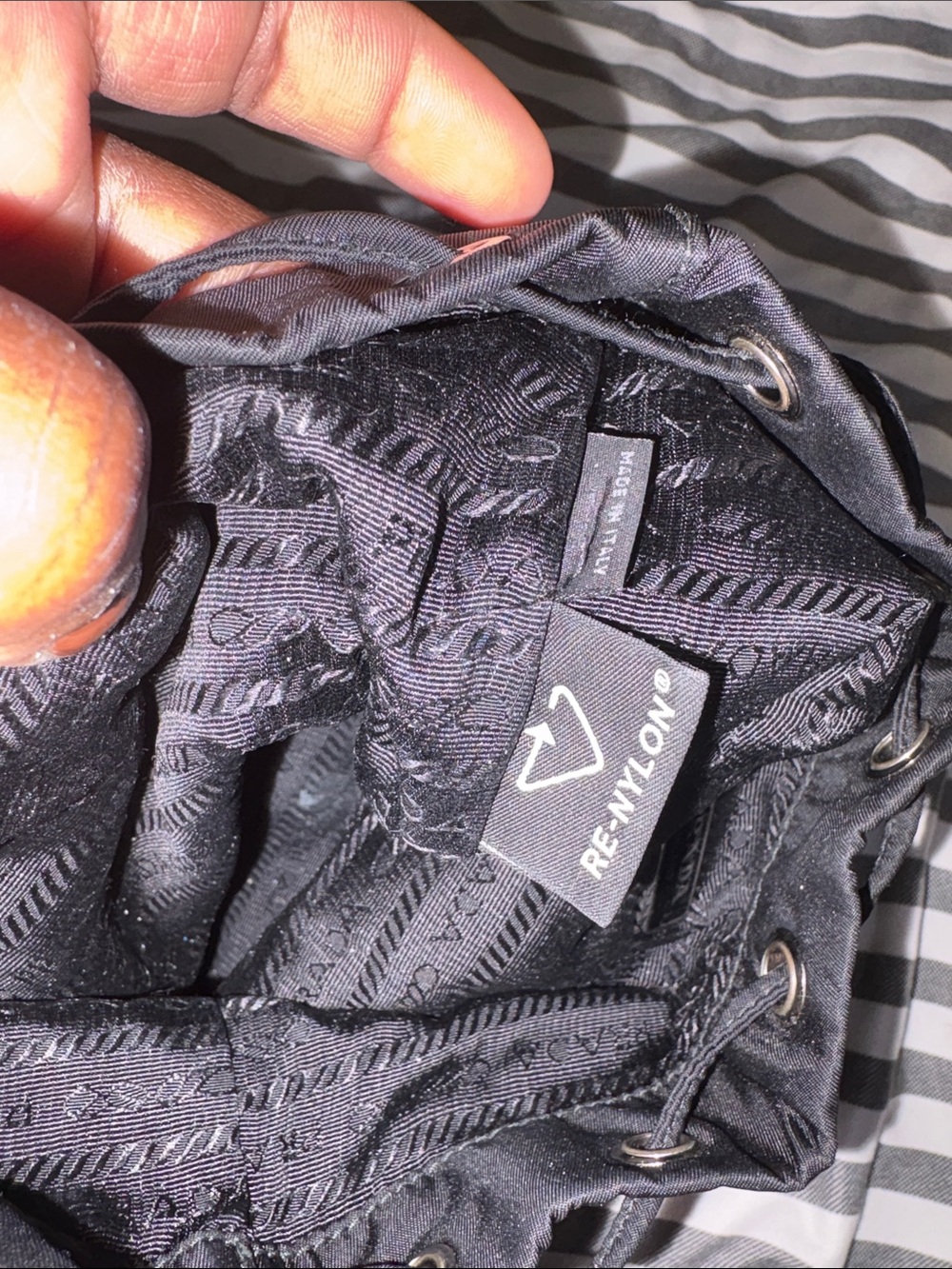 Prada Black Nylon Drawstring Belt Bag - Picture 7 of 9